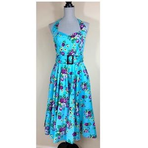 ModCloth Hell Bunny floral halter swing dress